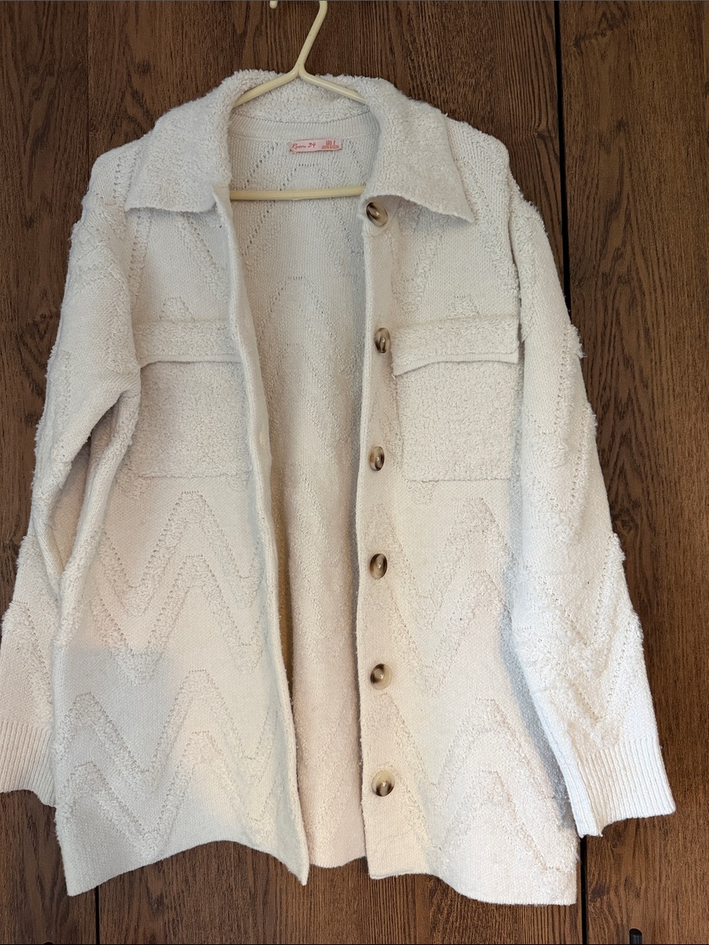 Cozy Cream Teddy Button-Front Jacket